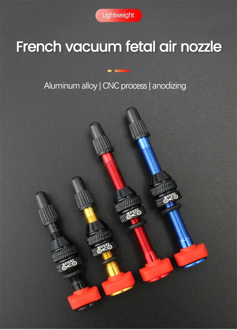 

NEW French Vacuum Tire Air Valve For Bicycle Tubeless Rim Aluminum Valve Core Accessories 40 / 60mm Bicycle Valve Dropshipping