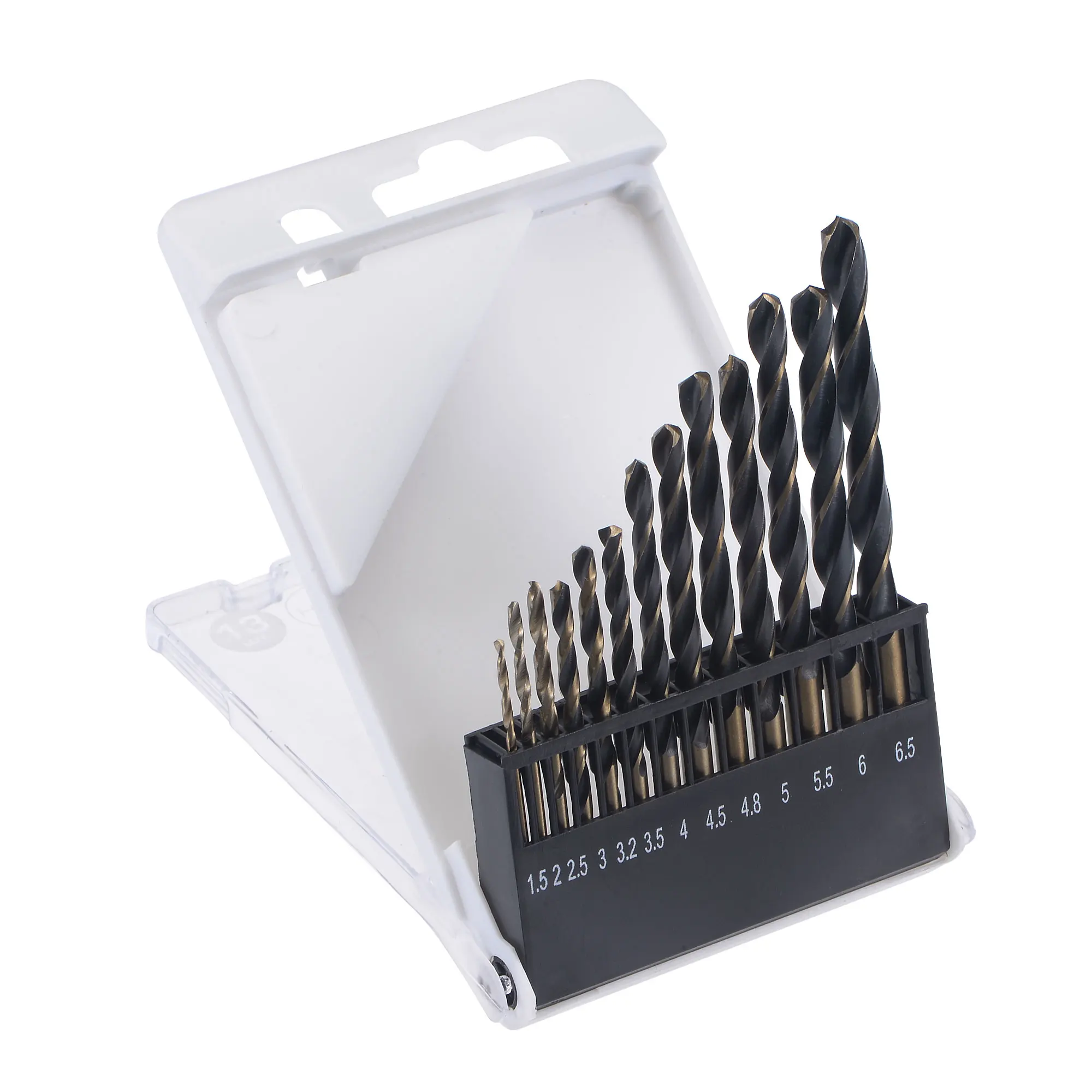 

Uxcell HSS 6542 Кобальт Jobber набор спиральных сверл для нержавеющей стали алюминиевого сплава древесины 1,5 мм-6,5 мм 13 шт.