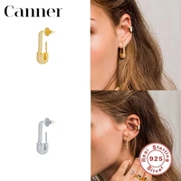 canner 1pcs luxury 925 sterling silver stud earrings for women pin shape fashion earings zircon piercing earrings pendientes w5
