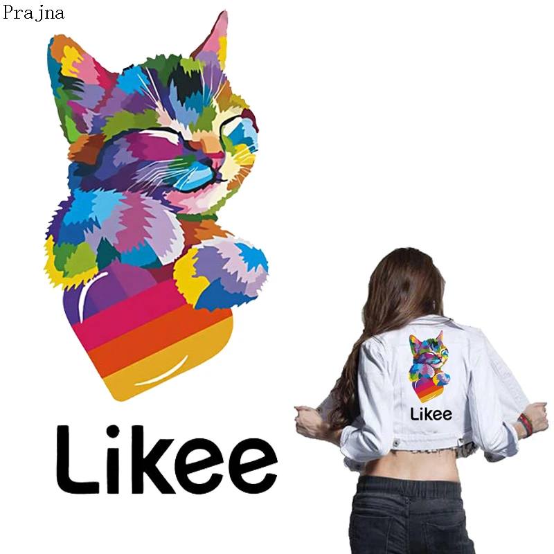 Prajna нашивка с котом как полоса наклейка помощью утюга для одежды наклейки