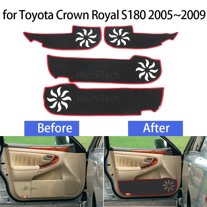 

Защитный коврик для внутренней двери, боковой край, аксессуары для крышки автомобильной двери, противоударный коврик, Наклейка для Toyota Crown Royal S180 2005 ~ 09
