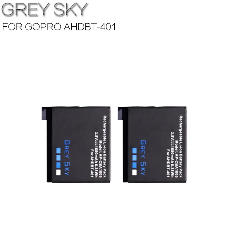 2 шт 1680mah hero 4 батарея+ ЖК USB двойное зарядное устройство для Gopro hero 4 батареи Go Pro hero 4 bateria аксессуары для экшн-камеры - Цвет: 2 battery