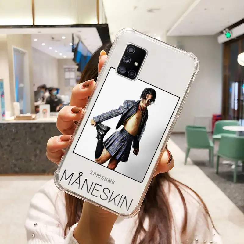 

Maneskin Phone Case Transparent For Samsung Note A 7 8 9 10 20 50 51 71 90 20 11 81 e LITE Ultra PRO Soft TPU Clear funda shell