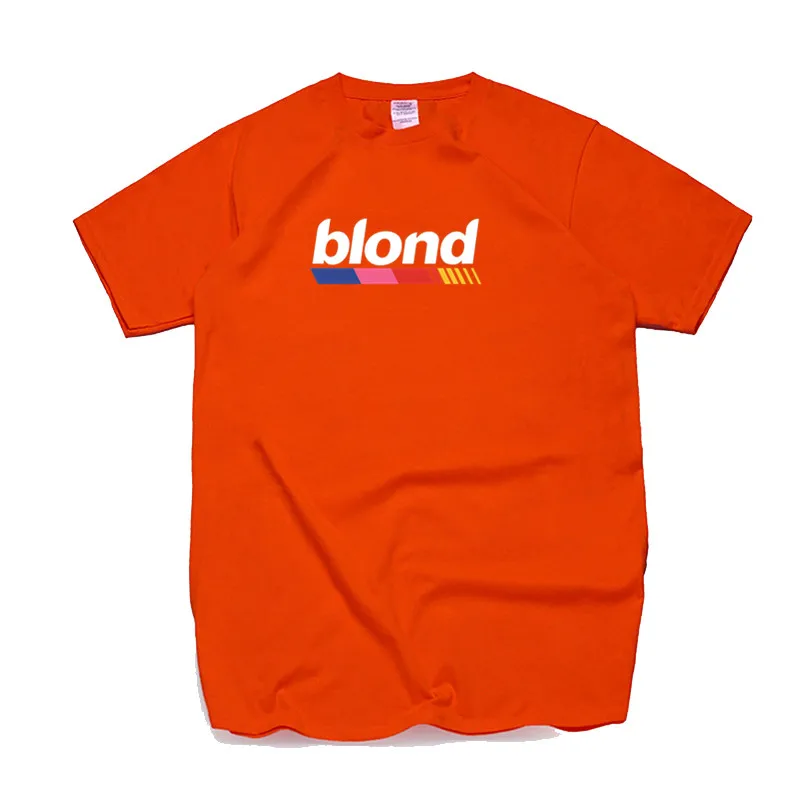 T146B-Orange Мужская футболка Frank Ocean Blonde хип-хоп Rap, футболка унисекс, хлопок, футболка Homme Singer Harajuku, рубашка - Цвет: T146B-Orange