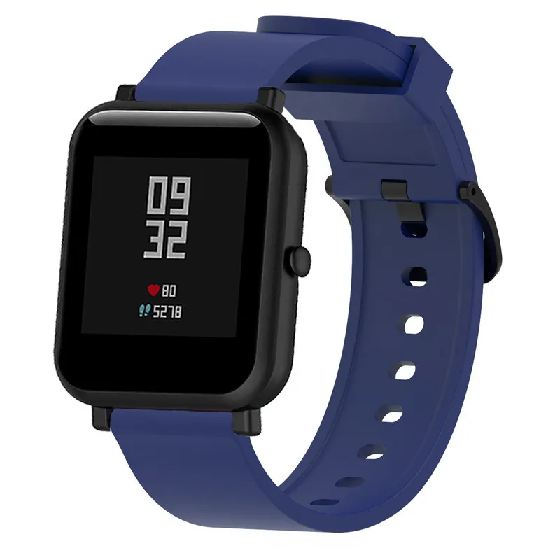 Силиконовый ремешок для часов Xiaomi Huami Amazfit Bip Little Band 20 мм ремешок для Amazfit Beep браслет на запястье samsung gear S2 S4