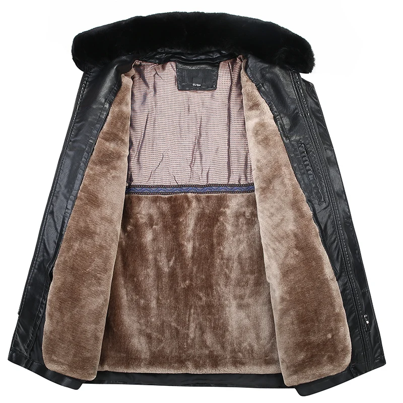 Мужские кожаные куртки 2 в 1 10XL 8XL 6X новинка 2019 года мужские зимние теплые пальто с