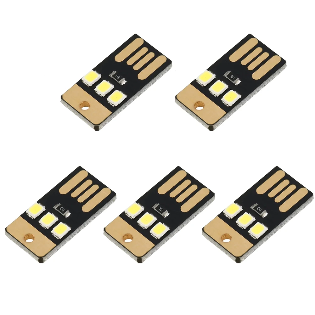 

2/5 Pcs Mini Camping Lamp Portable Skillful Manufacture Ultra-thin Mobile USB LED Ambient Energy Saving Flashlight Night Light