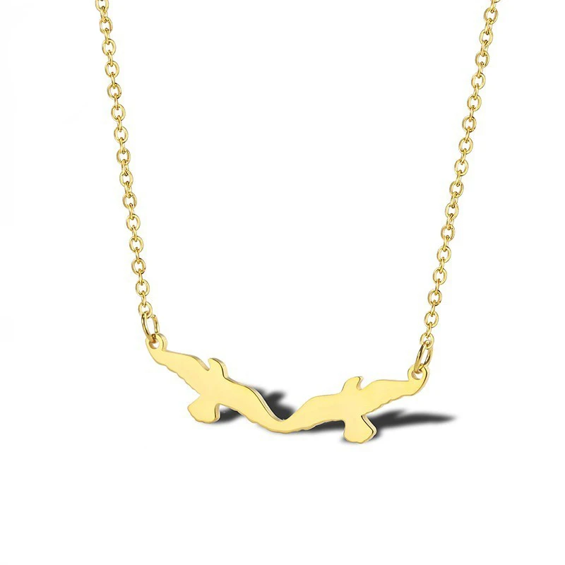 RIR птица ожерелье изящное животное кулон крошечное золото двойной дикий гусь
