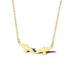 RIR птица ожерелье изящное животное птица кулон ожерелье крошечное золото двойной дикий гусь ожерелье птица чокер лучший подарок для нее
