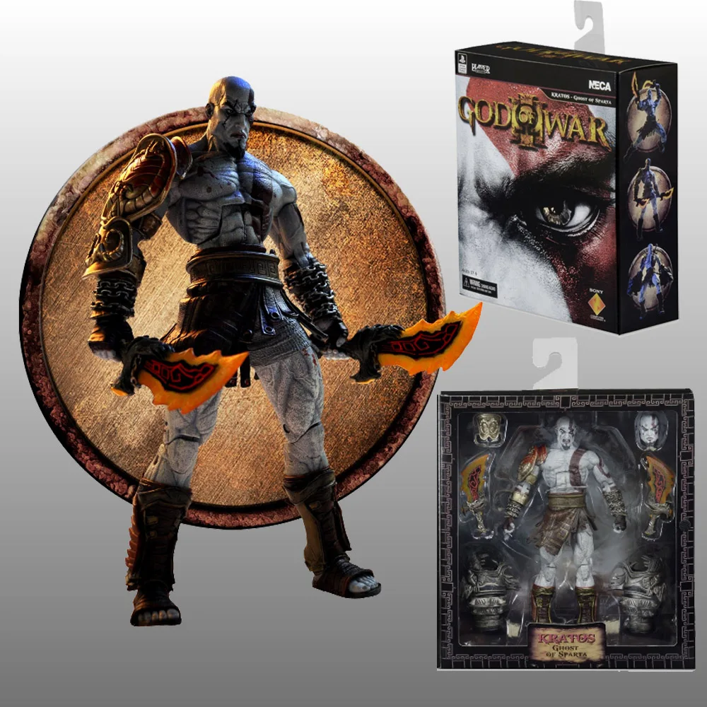 NECA God of War Ghost Sparta Kratos ПВХ экшн фигурка Коллекционная модель игрушка в подарочной