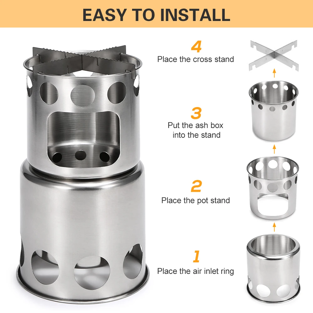 Уличная портативная дровяная печь легкая складная кухонная плита для пикника