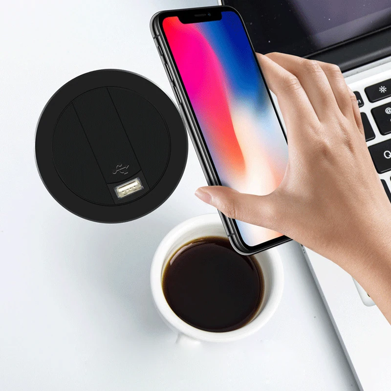 Настольное Беспроводное зарядное устройство Qi быстрая зарядка для мебели офиса