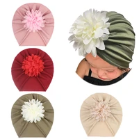 lovely flower baby girls hat warm children turban headband hats soft cotton newborn bonnet cap beanie headwear baby accessories