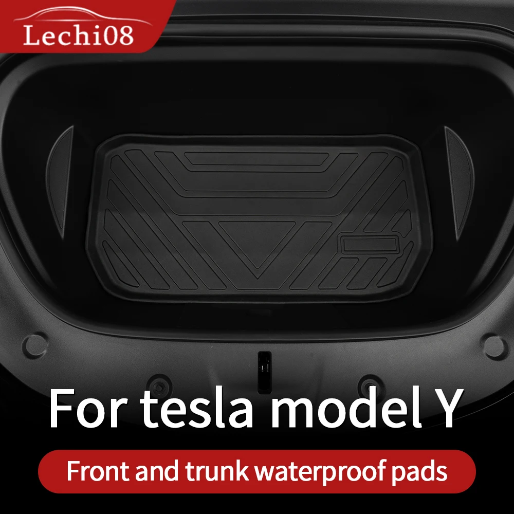 

Коврик для багажника Tesla из ТПЭ, коврик для багажника, аксессуары для модели y, водонепроницаемые и легко моющиеся
