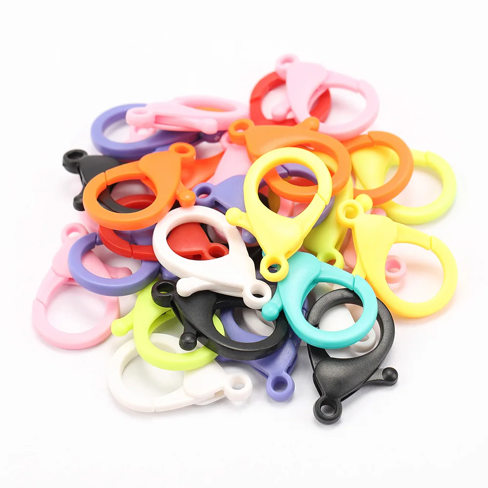 30 шт 25/35 мм Пластиковые карабины красочные крючки ключевая цепь застежка