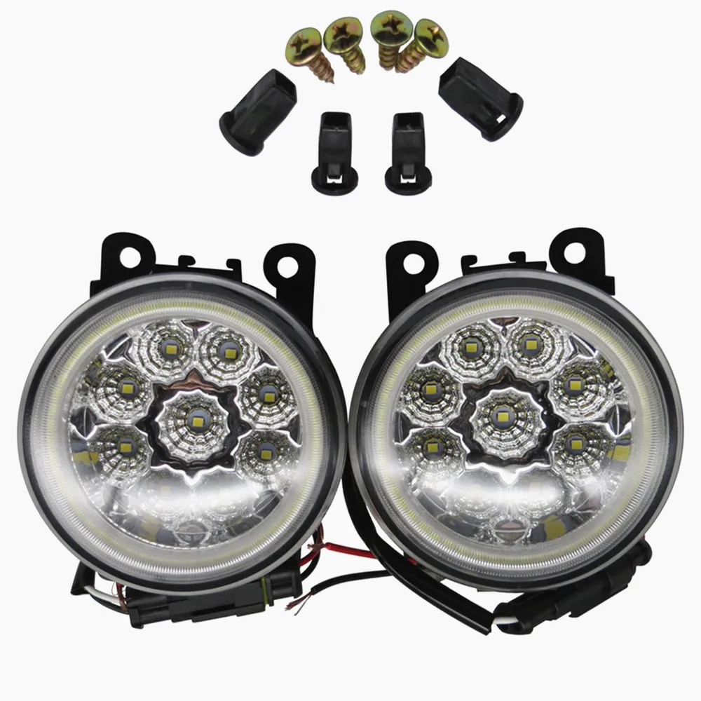 Angel Eyes Super Bright White 12V LED Refit Fog Light For Opel Corsa D Hatchback 2007-2015 Lamp Assembly 90mm Lights | Автомобили и