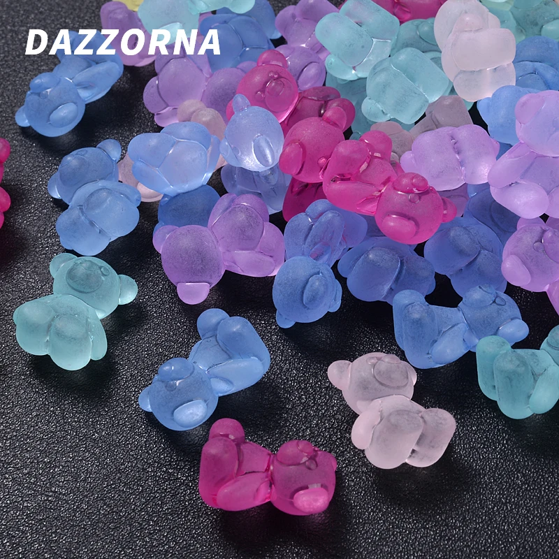 Прозрачные матовые акриловые бусины в форме медведя аксессуары для изготовления