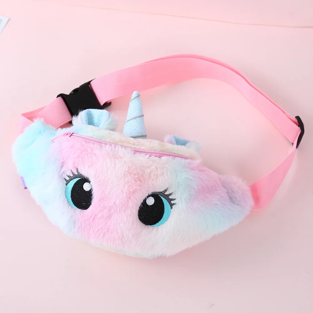 Children's Wallet 2020 New Fashion Unicorn Fanny Pack Plush Toys Little Girl Chest Bags Cute Belt Bag Phone Pocket Coin Purse