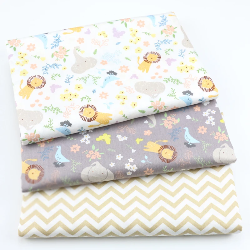 Мультяшный Лев медведь животное 100% твил хлопок ткань по метру сделай сам