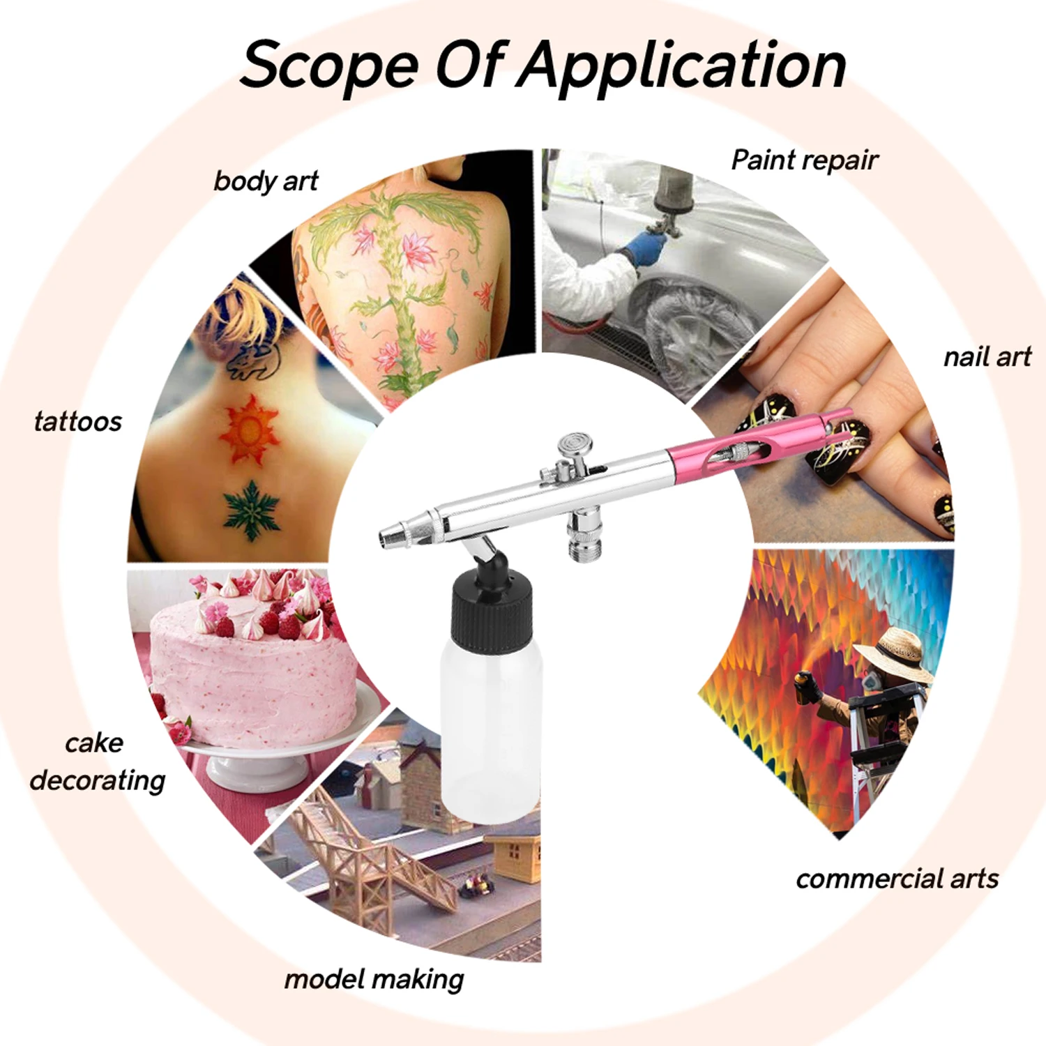Профессиональный набор аэрографов 0 35 мм для моделирования рисования с адаптером