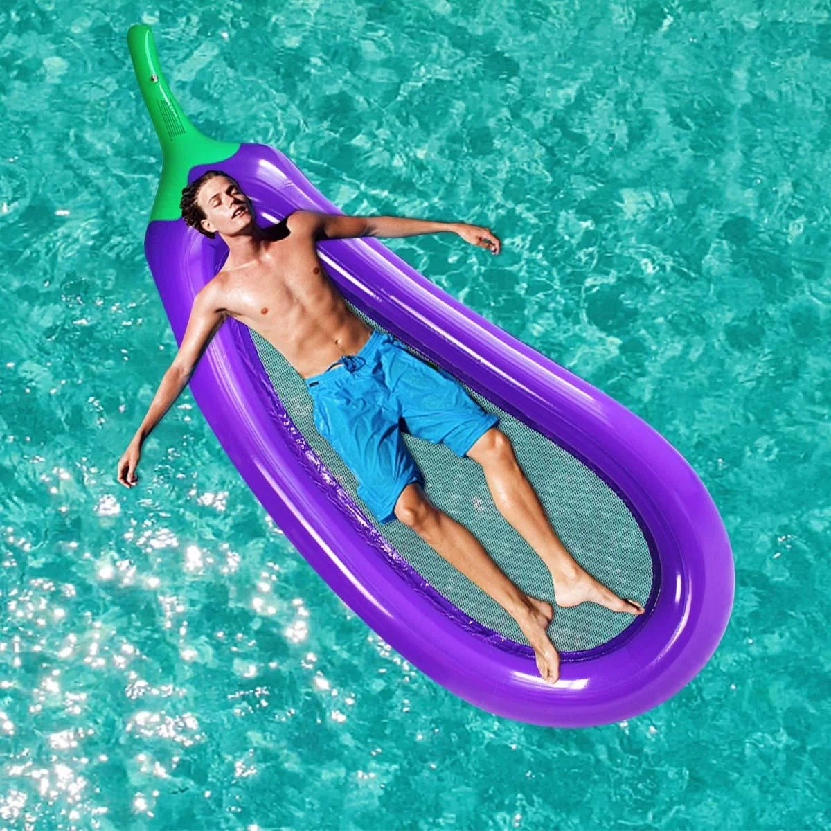 

Summer Swimming Pool Floating Inflatable Eggplant Mattress Ring Circle Cool Water Party Toy Boia Piscina Child -40