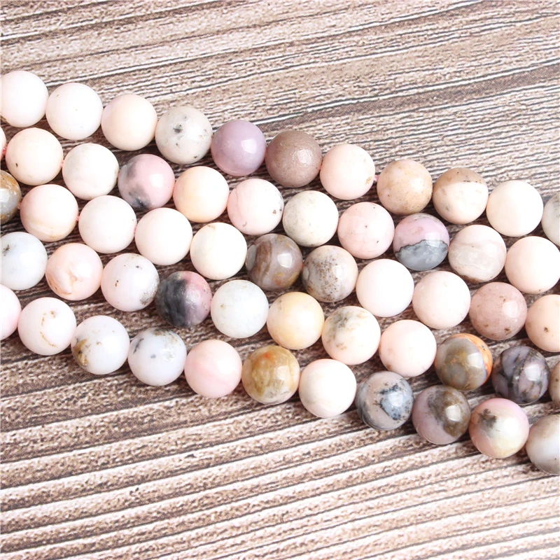 Натуральные ювелирные изделия LanLi 6/8/10/12 мм розовые опаловые бусины россыпью