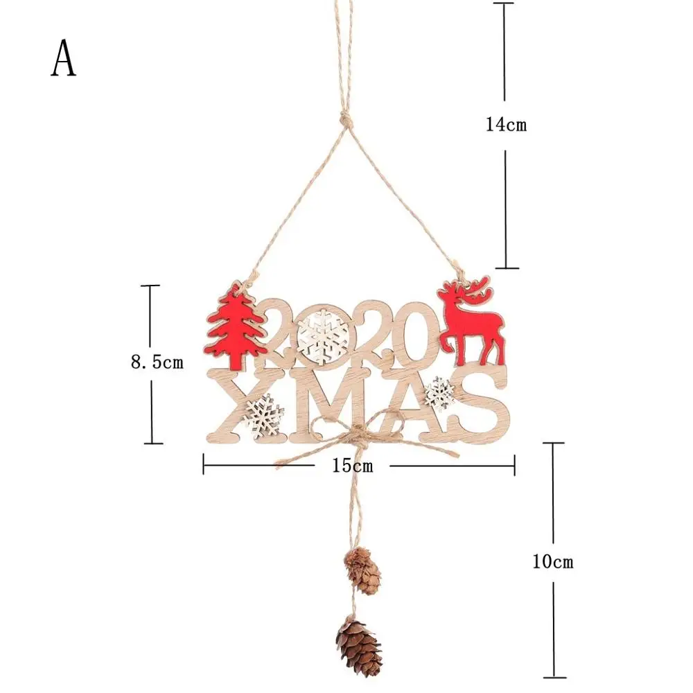 Новогодние подвесные украшения рождественские деревянные для окна двери дерева