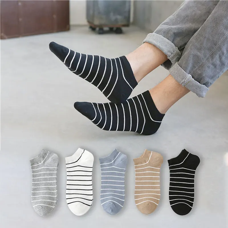 

Cool Jacquard Breathable Men Boat Socks Creative Silicone Colorful Happy Comfortable Outdoor Combed of Pure