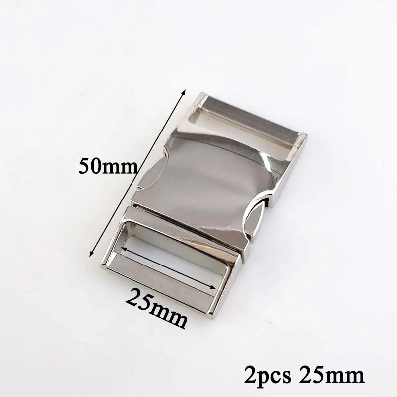 2pcs 25mm silver Meetee 2/4 шт. 10-38 мм металлическая пряжка изогнутая клипса для Паракорда Браслет ошейник сумки Ленточные Стропы пряжки аксессуары - Цвет: 2pcs 25mm silver