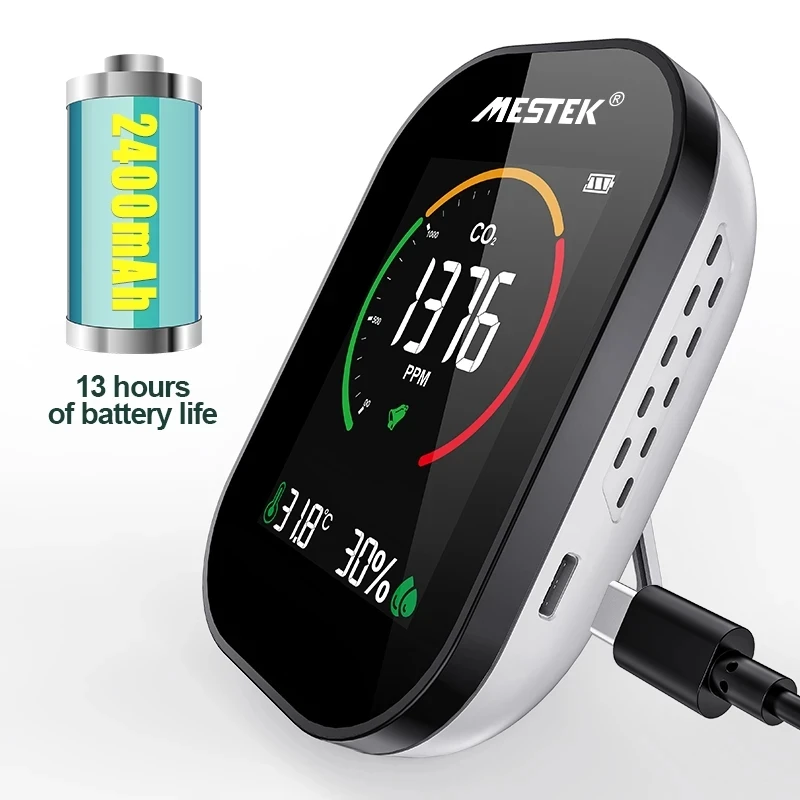 

Air Monitor CO2 Carbon Dioxide Detector Greenhouse Warehouse Air Quality Temperature Humidity Monitor Fast Measurement CO Meter