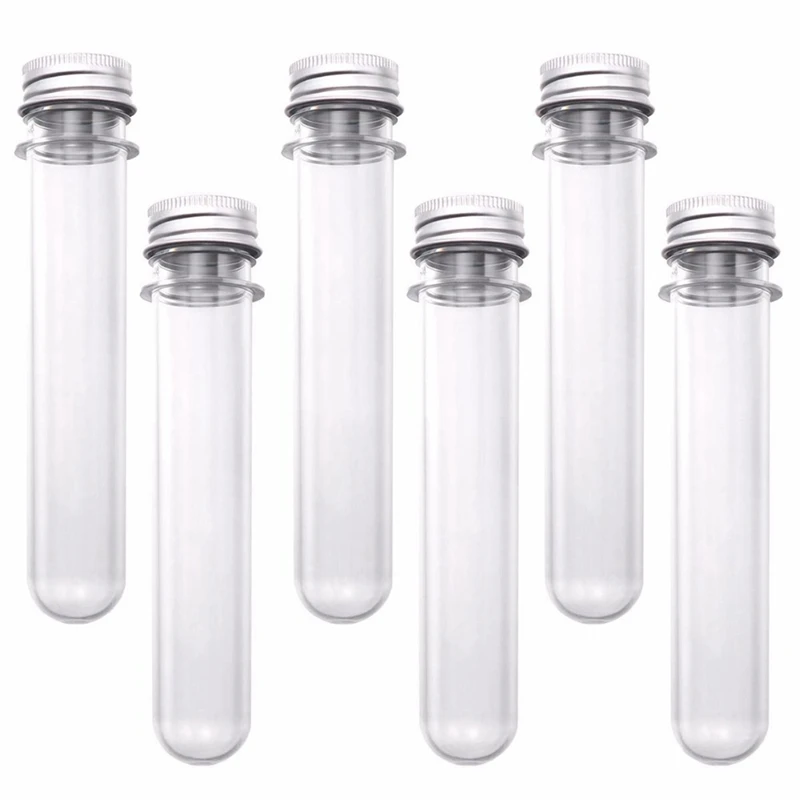 20PCS 40Ml Transparent Cylindrical PET Test Tube Mask Bottle Data Cable Capsule Candy Sub-Bottle |