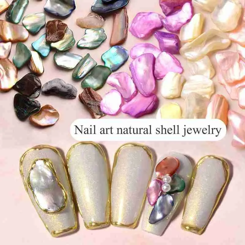 

Nail Art Natural Abalone Slices Mixed Shell Stone Thick Art Charm Nail Shell Fashion Accessories Diy Set Nail Art Decoratio X9H8