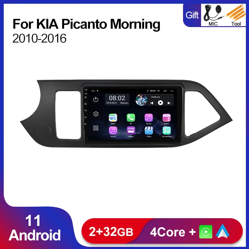 

Android 11 2+32G Car Radio Multimedia Player For KIA PICANTO Morning 2011-2016 GPS Navigaion Split Screen Carplay & Auto WIFI BT