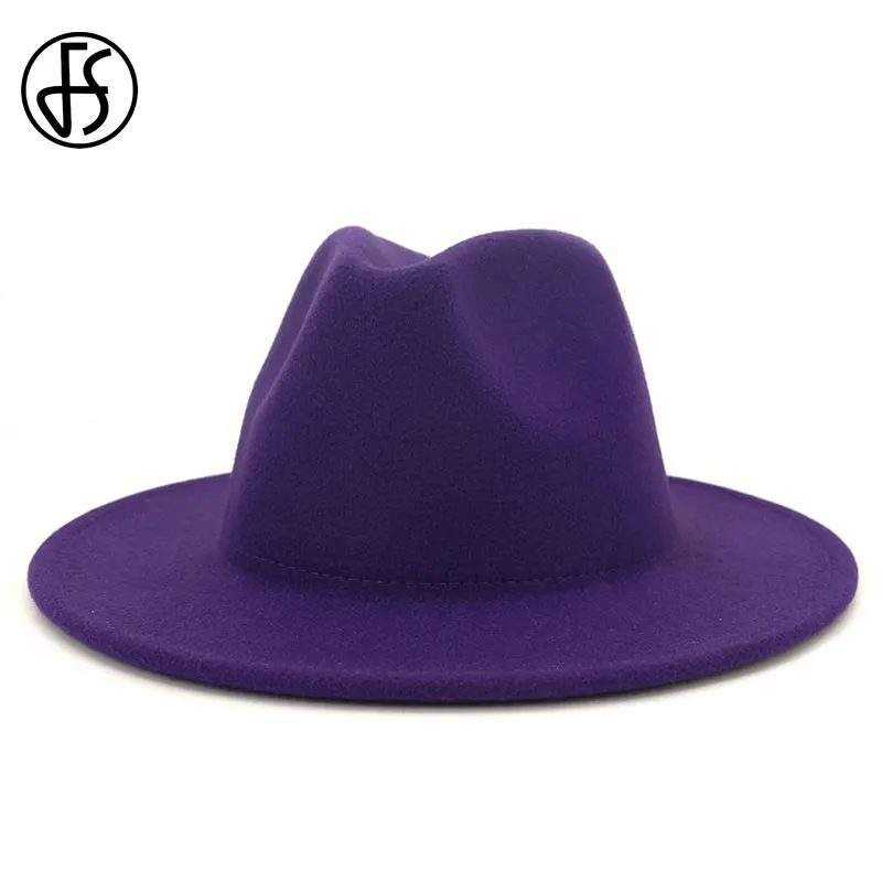 FS мужская фетровая шляпа в стиле джаз с широкими полями для женщин и мужчин