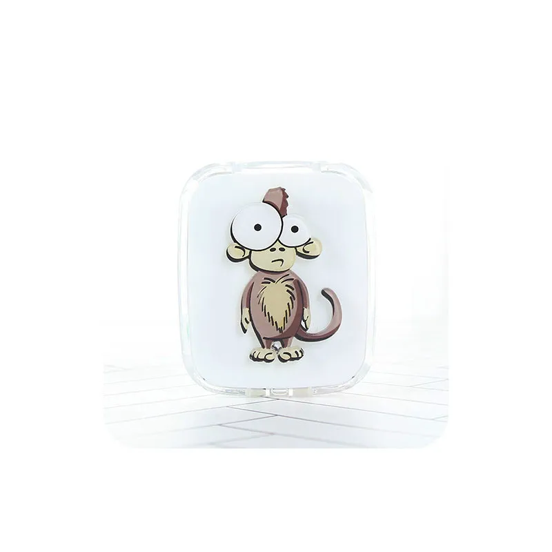 

IMIXLOT Hot Sale Cartoon Cute Animal Portable With Mirror Contact Lens Case for Lovers Gift Contact Lenses Box
