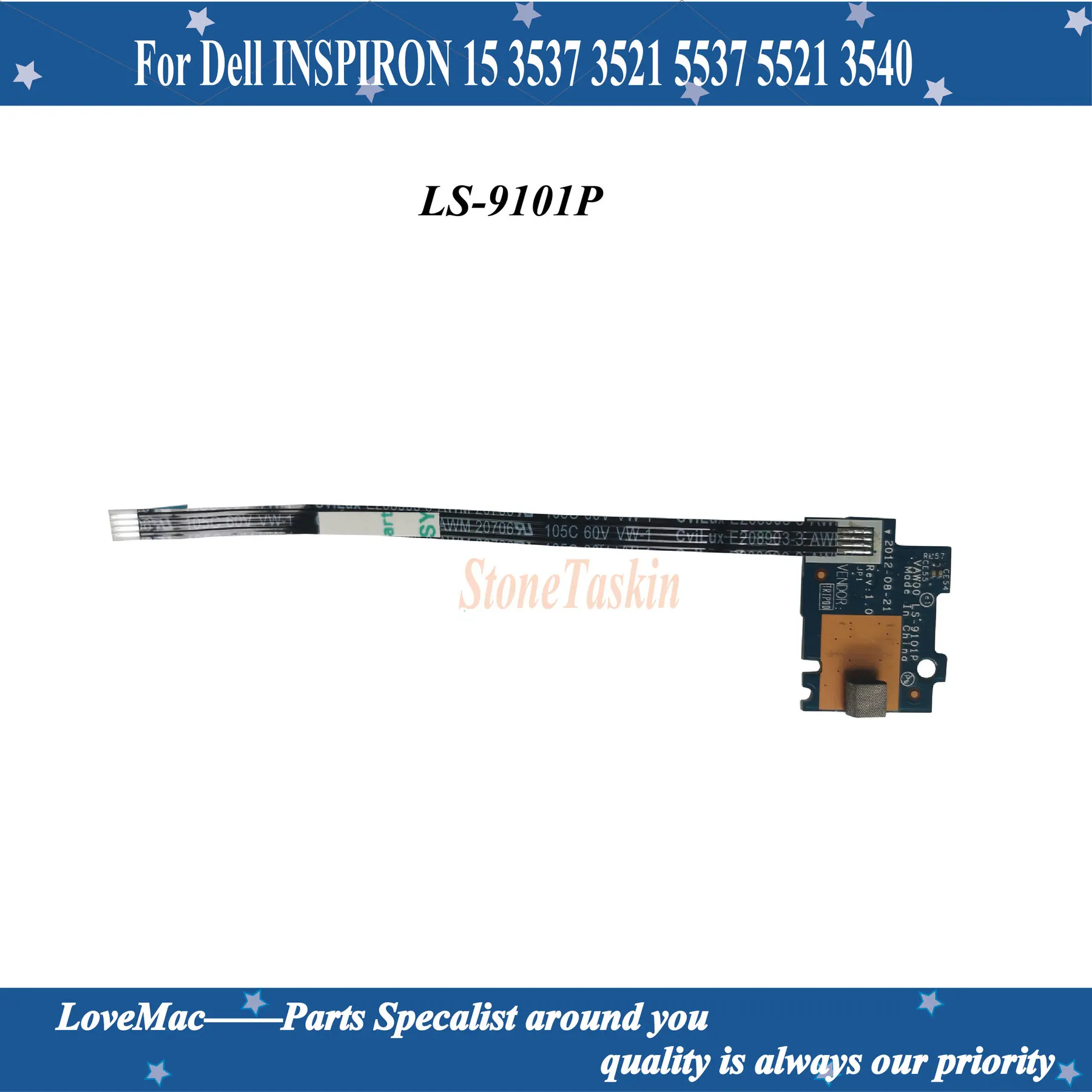 

High quality FOR Dell INSPIRON 15 3537 3521 5537 5521 3540 Power Button Board Switch W Cable LS-9101P 100% tested