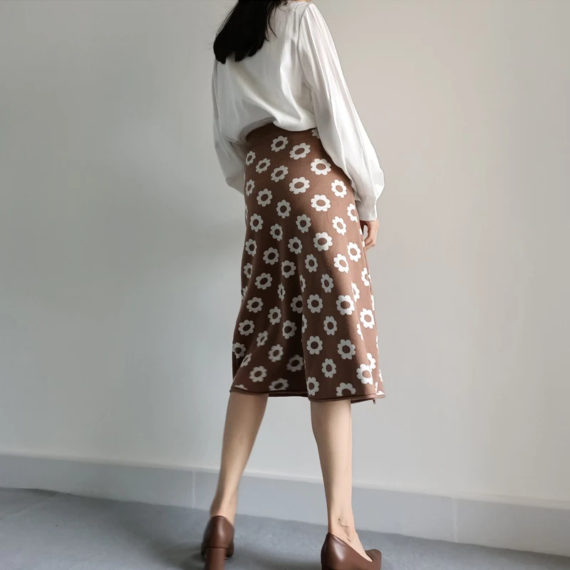 Бесплатная доставка Новинка 2019 года модные длинные женские Вязаные Юбки До