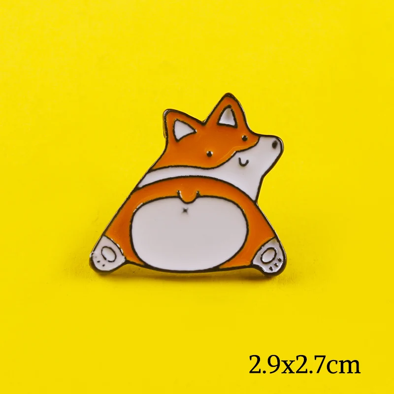 Металлические броши Corgi с короткими ножками металлические булавки в виде