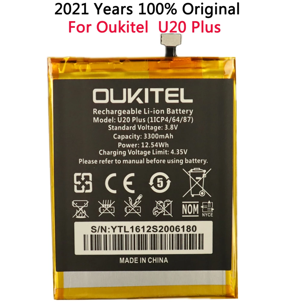 

100% Original Oukitel U20 Plus Battery Replacement High Quality Capacity 3300mAh Battery for Oukitel U20 Plus +Tracking number
