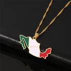 Ожерелья с подвеской в виде карты Мексики для женщин и мужчин, ювелирные изделия, эмалированный значок с картами мексиканцев