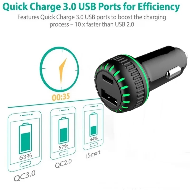 Tongdaytech 45 Вт USB Автомобильное быстрое зарядное устройство для iPhone XS 11 Pro Max PD зарядное устройство Quick Charge 4,0 QC 3,0 Cargador для samsung S10 Xiaomi