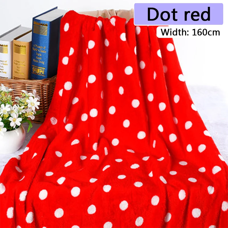 Dot red 100*160 см фланелевая ткань двухсторонняя Коралловая бархатная хлопковая ткань мягкая зимняя теплая DIY Домашняя одежда швейная стеганая ткань - Цвет: Dot red