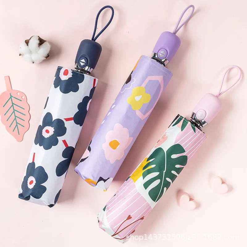 Винтажный женский зонт от дождя с УФ-защитой и цветочным рисунком шикарная