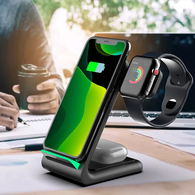 

15W Fast Charge 3 In 1 Wireless Charger For Iphone 12 12Pro Charge Dock For Apple Watch 6/5 Wireless Charge Pad For Airpods Pro