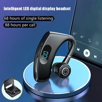 v12 business data display battery mounted ear mounted bluetooth headset headphone auto connection ear hanging earphone