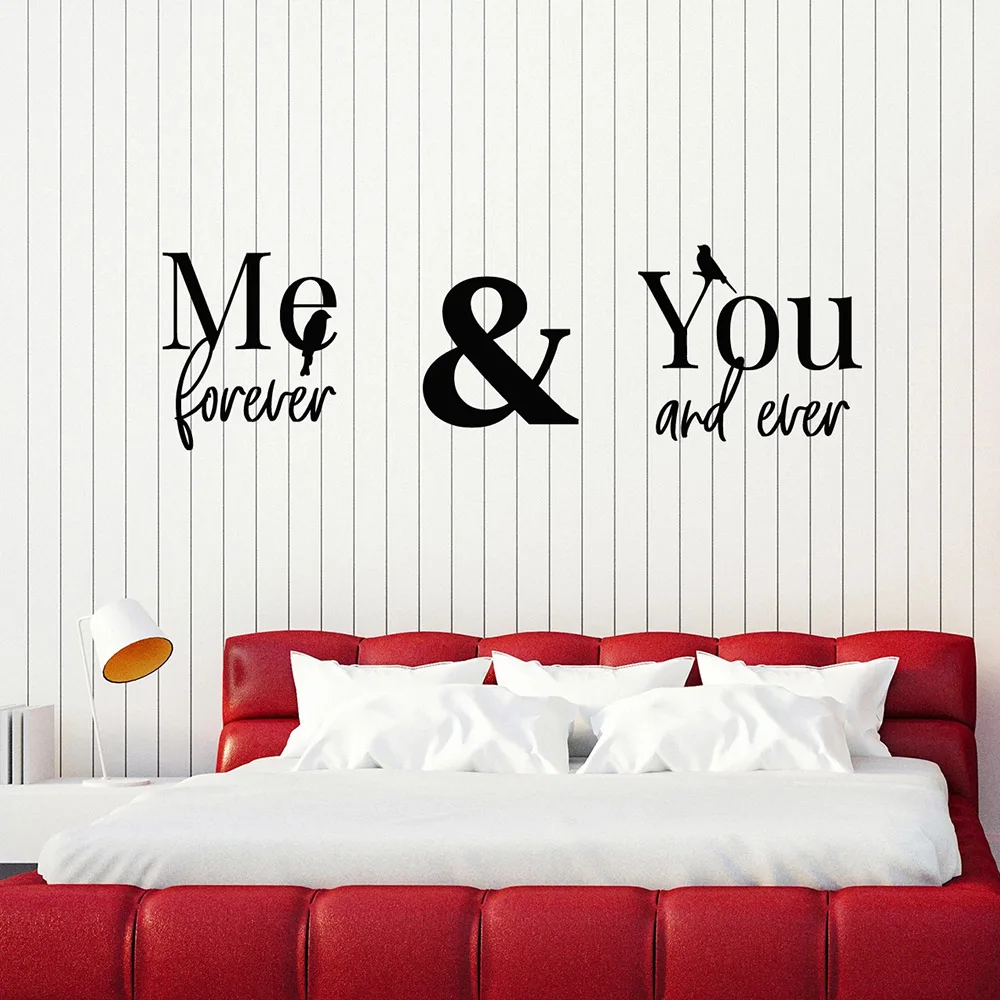 Любовь виниловая наклейка на стену для спальни надпись Me Forever You And Ever