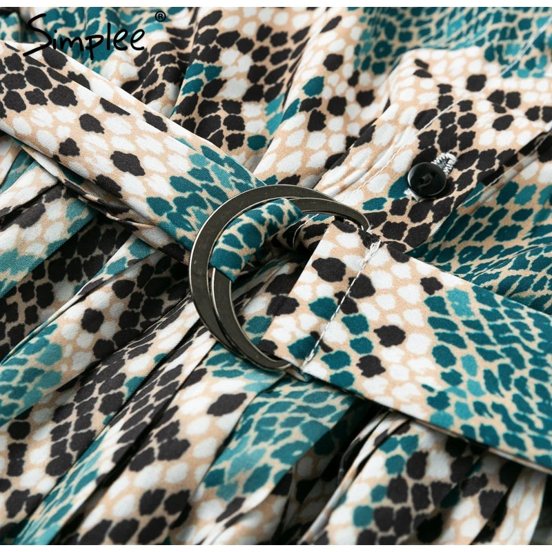 Женское платье-рубашка Simplee со змеиным принтом женское винтажное зеленое длинное