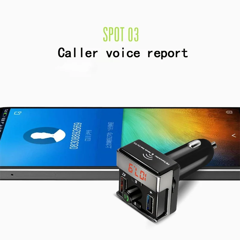 Беспроводной Bluetooth FM передатчик автомобильный комплект двойной USB зарядное