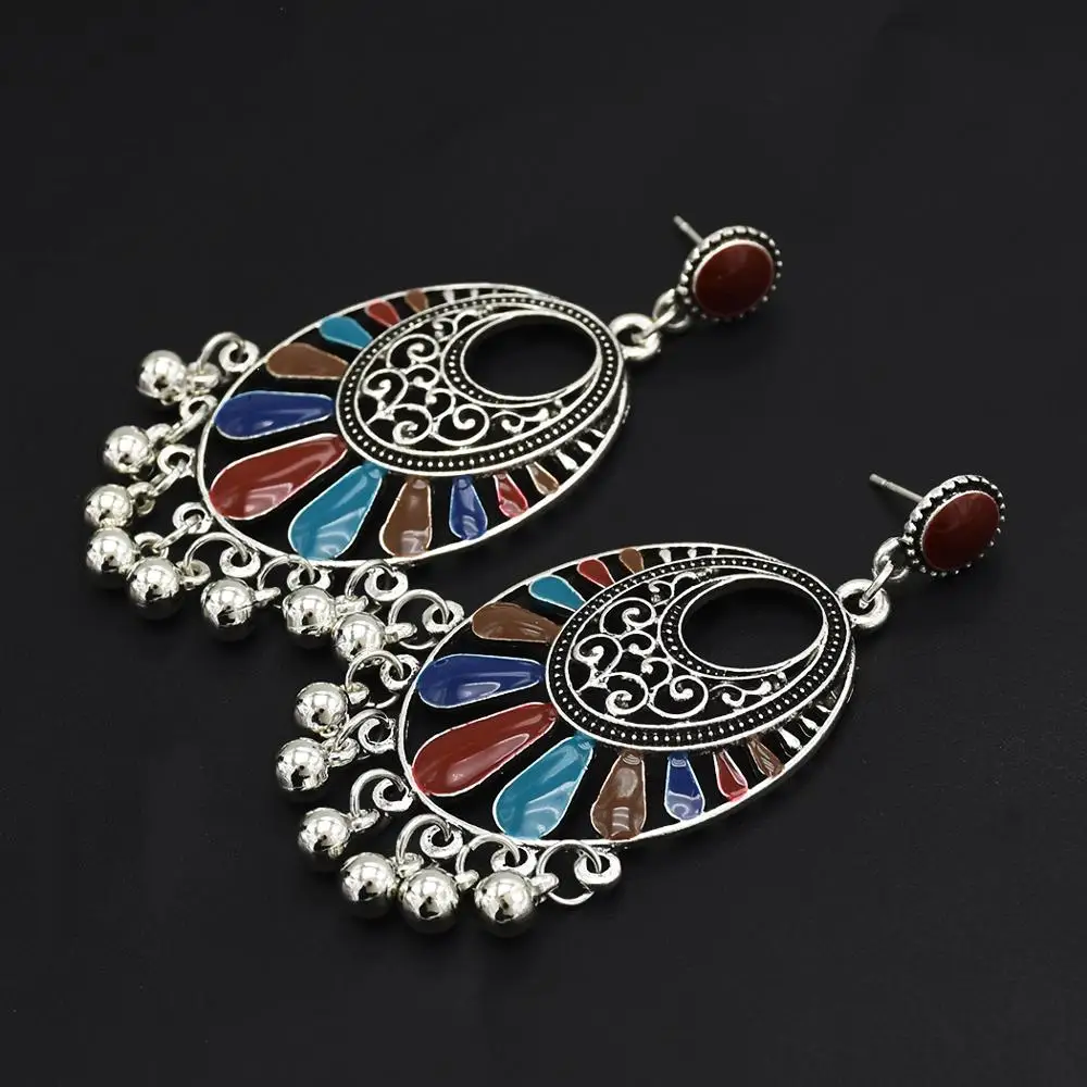 Таиландские Винтажные висячие серьги в виде колокольчиков индийские Богемские