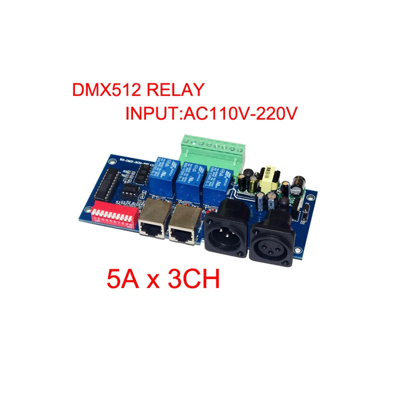 DMX RELAY 3channel DMX512 реле 5А * 3CH контроллер вход AC110v 220V led Декодер контроллер|Контролеры